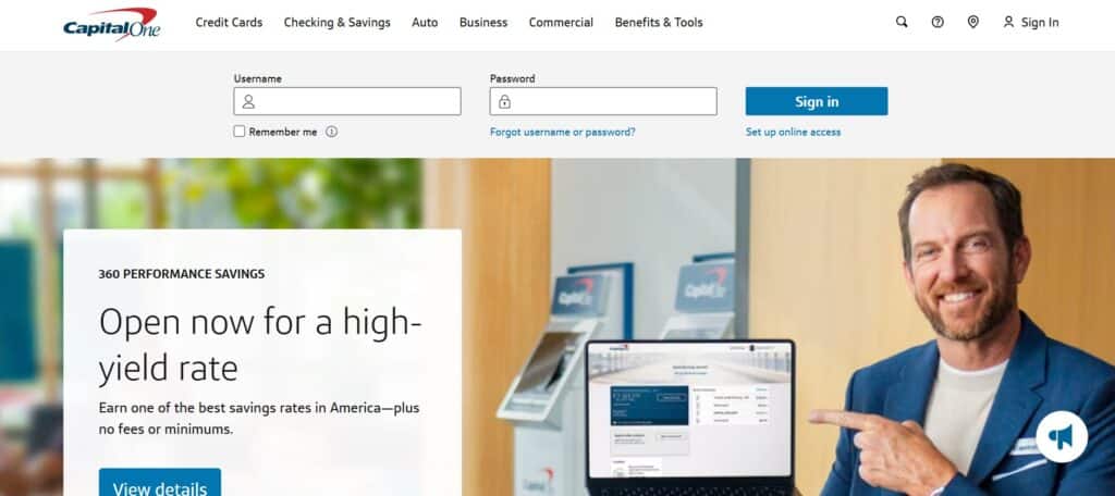 Capital One website