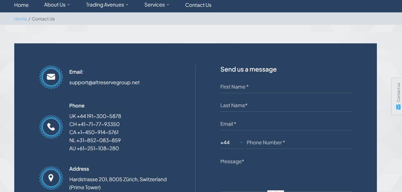 AltReserve Customer Support AltReserve Customer Support