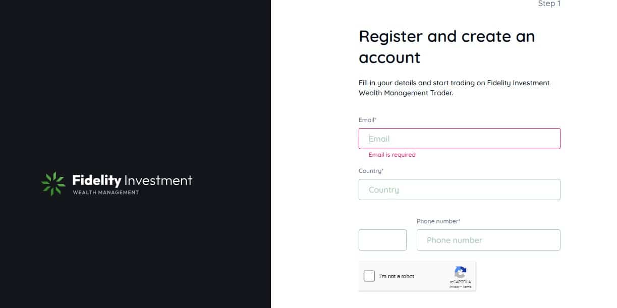 Fidelity Investment Wealth Management Signup Page Fidelity Investment Wealth Management Signup Page