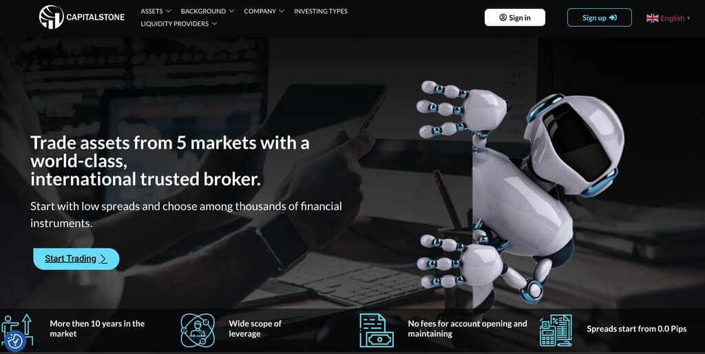 Capital stone home page screenshot